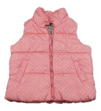 Ružová bodkovaná á prešívaná šušťáková zateplená vesta Next