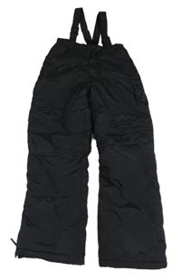 Černé šusťákové zimní oteplovačky s odepínacími kšandami 