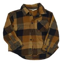 Hnedo-čierna kockovaná košeľa H&M