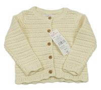 Nové - smotanový ažurový prepínaci sveter F&F