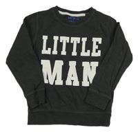 Čiernošedá melírovaná slabá mikina s nápismi Next