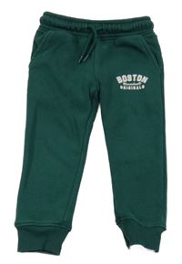 Smaragdové tepláky s nápisy Matalan