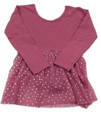 Vínové cvičební body s tylovou sukní s hvězdičkami Kiki&Koko