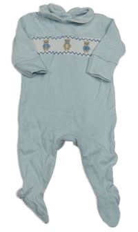 Světlemodro-bílý overal s medvídky a límečkem Next