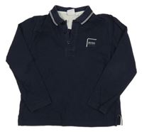 Tmavomodré mikinotriko s logom a golierikom HUGO BOSS