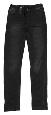 Nové - černošedé skinny teplákové rifle Tu