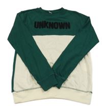 Smaragdovo-smotanová mikina s nápisom ZEEMAN