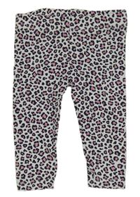 Bielo-tmavomodro-ružové vzorované legíny