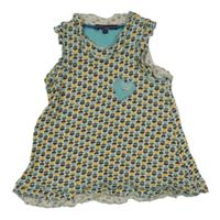 Smetanovo-pestré vzorované šaty so srdiečkom GYMP