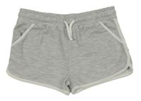 Sivo-biele melírované teplákové kraťasy