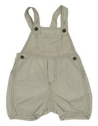 Nové - bílo-béžovo-šedé kostkované chino plátěné laclové kraťasy H&M