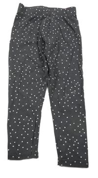 Tmavošedo-biele bodkovaná é legíny Nutmeg