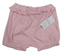 Nové - svetloružové kraťasy s mašličkou a volánikom Matalan