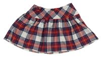 Červeno-bielo-tmavomodro-biela kostkovano/károvaná sukňa H&M