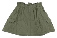 Khaki cargo paper bag plátenná sukňa Next