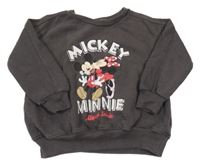 Tmavosivá oversize mikina s Minnie a Mickey PRIMARK