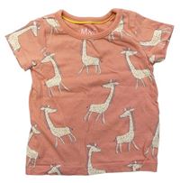 Pudrové tričko so žirafami  M&S