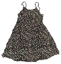 Čierne kvetované ľahké šaty Primark