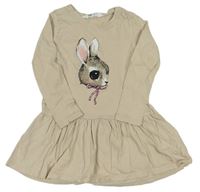 Svetlobéžové šaty s králikom H&M