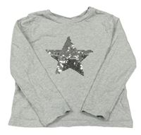 Svetlosivé tričko s hviezdičkou s flitrami Nutmeg