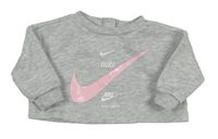 Sivá melírovaná oversize mikina s logom Nike