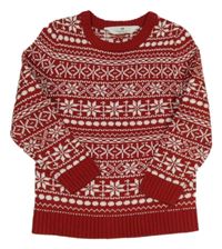 Červený vzorovaný sveter H&M