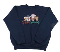 Tmavomodrá mikina s vánočním motívom