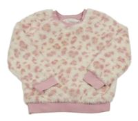 Smotanová vzorovaná chlpatá mikina Nutmeg