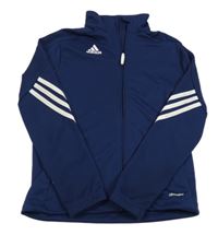 Tmavomodrá sportovní propínací funkční mikina s logem Adidas