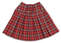 Červeno-čierno-biela kockovaná skladaná sukňa Primark