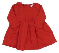 Červené vzorované teplákové šaty s mašlou C&A