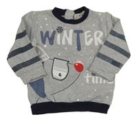 Sivá melírovaná mikina so psem