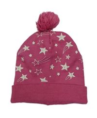 Tmavoružová čapica s hviezdami a brmbolcom