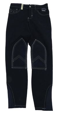 Tmavomodré jezdecké kalhoty s kamínky