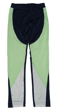 Tmavomodro-zelenkavo-biele športové legíny Topolino