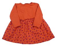 Červené teplákové šaty se srdíčky BPC