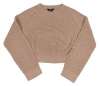 Pudrový crop sveter New Look