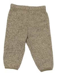 Hnědo-béžové melírované pletené tepláky H&M