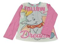 Mátovo-ružové tričko s Dumbem Disney