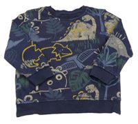 Tmavomodrá mikina s dinosaurami George