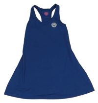 Tmavomodré športové šaty s potlačou