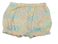 Bielo-farebné kvetované podšité kraťasy Tu