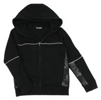 Čierna prepínaci mikina so vzorom a kapucňou Nutmeg