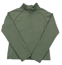 Khaki športová crop mikina s nápisom Zara