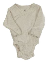 Světlebéžové žebrované zavinovací body H&M