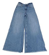 Modré super široké rifle H&M