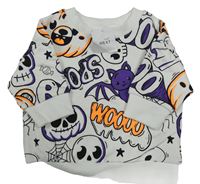 Nové - Bílá mikina s halloweenským motivem Next