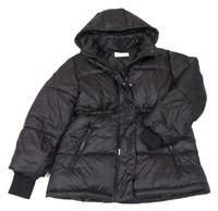 Černá šusťáková zimní bunda s kapucí H&M