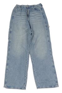Modré loose fit straight rifle H&M