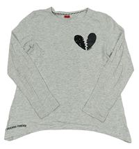 Sivé melírované tričko so srdcem S. Oliver